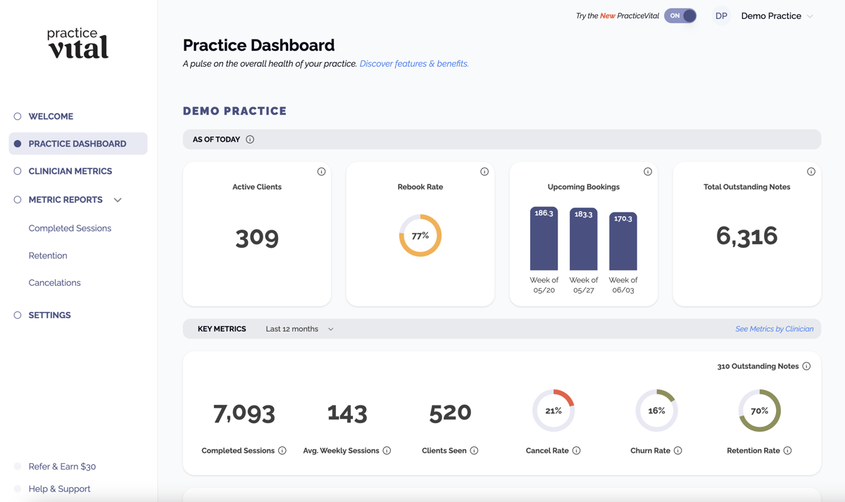 PracticeVital Dashboard